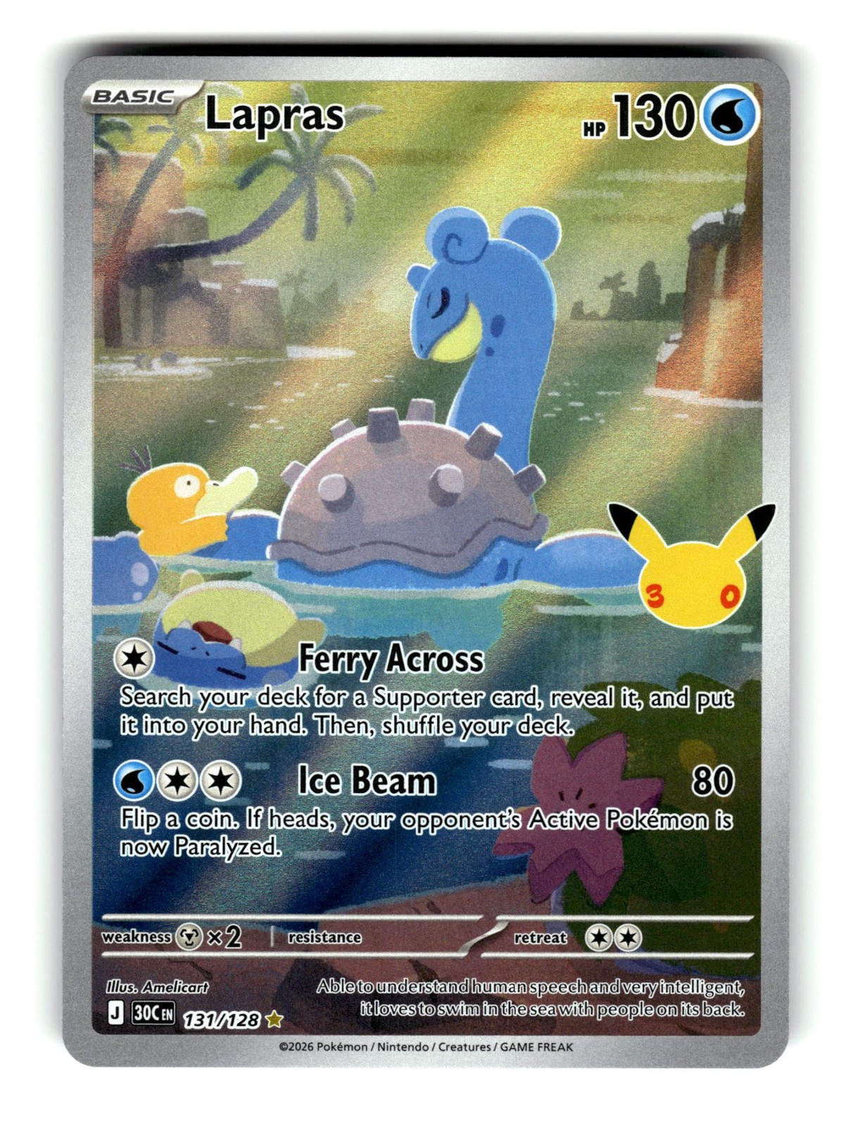 Pokemon Lapras 131/128 30C Holofoil NM