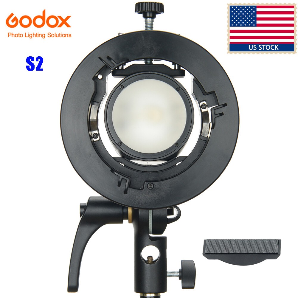 GODOX S2 Speedlite Bracket Bowens Mount Holder for Godox V1 Pro V100 AD200ProII GODOX S2 Speedlite Bracket Bowens Mount Holder for Godox V1 Pro V100 AD200ProII