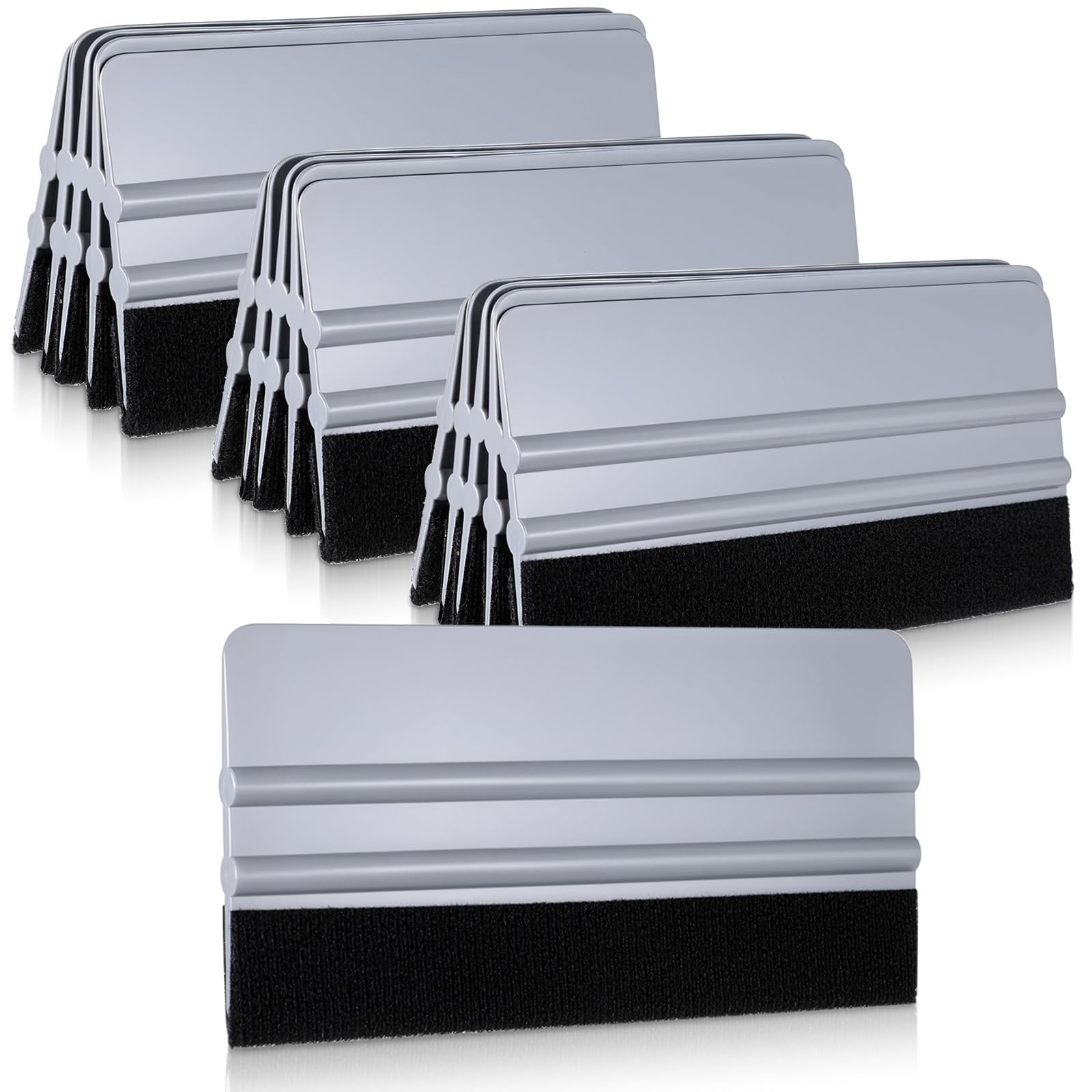 15 Pack Plastic Vinyl Squeegee, 6 Inch Felt Edge Squeegee for Tint Film Decal, V