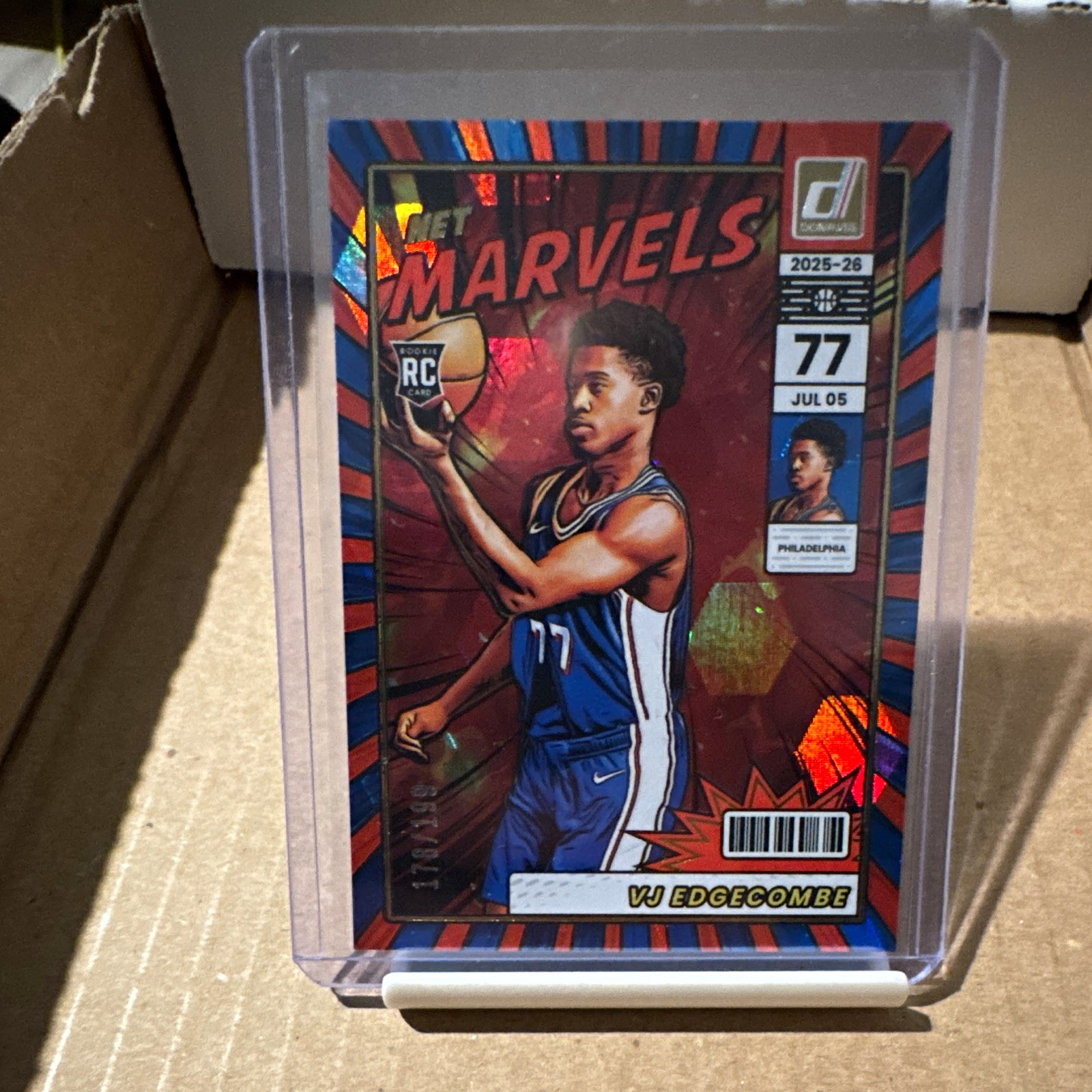Panini 2025-26 Donruss VJ Edgecombe Net Marvels /199 #10 RC 76ers Panini 2025-26 Donruss VJ Edgecombe Net Marvels /199 #10 RC 76ers