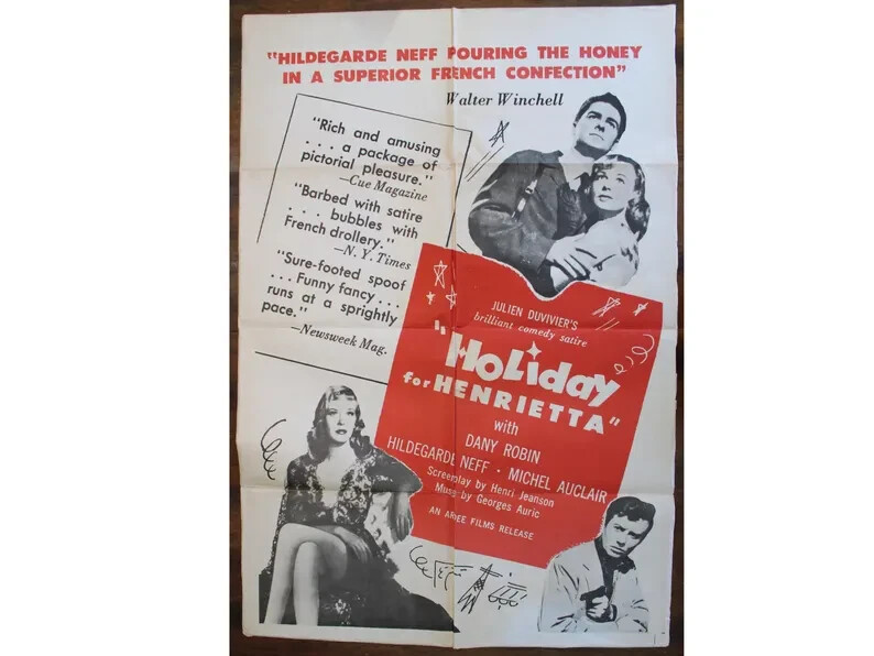 Holiday for Henrietta 1955 Original Movie Poster Dany Robin