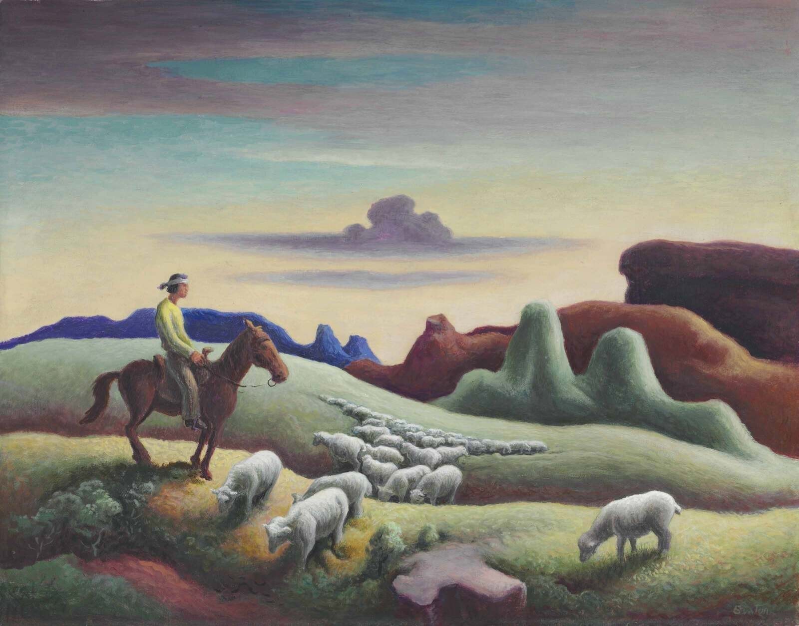 Thomas Hart Benton Navajo Sand American Regionalism Southwest Landscape