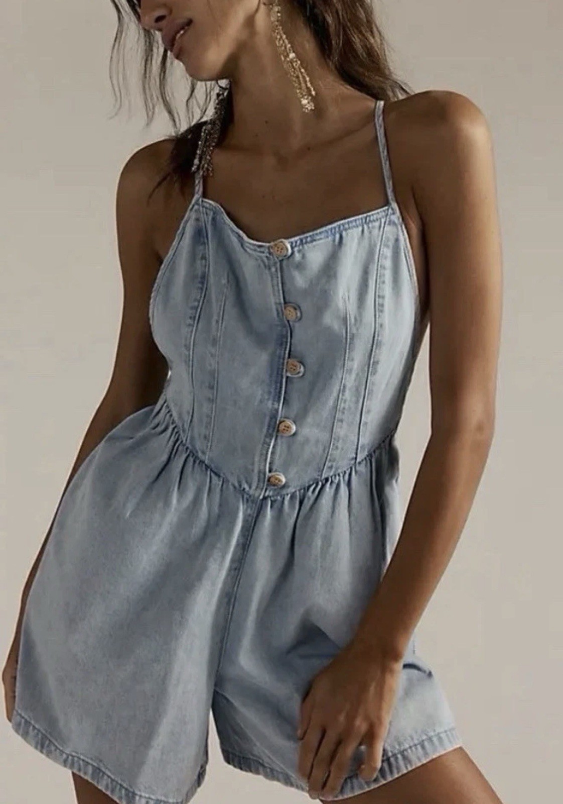 Free People We The Free Memphis Short Suit Wisp Blue Size M Nwot $128 -NUULY Free People We The Free Memphis Short Suit Wisp Blue Size M Nwot $128 -NUULY