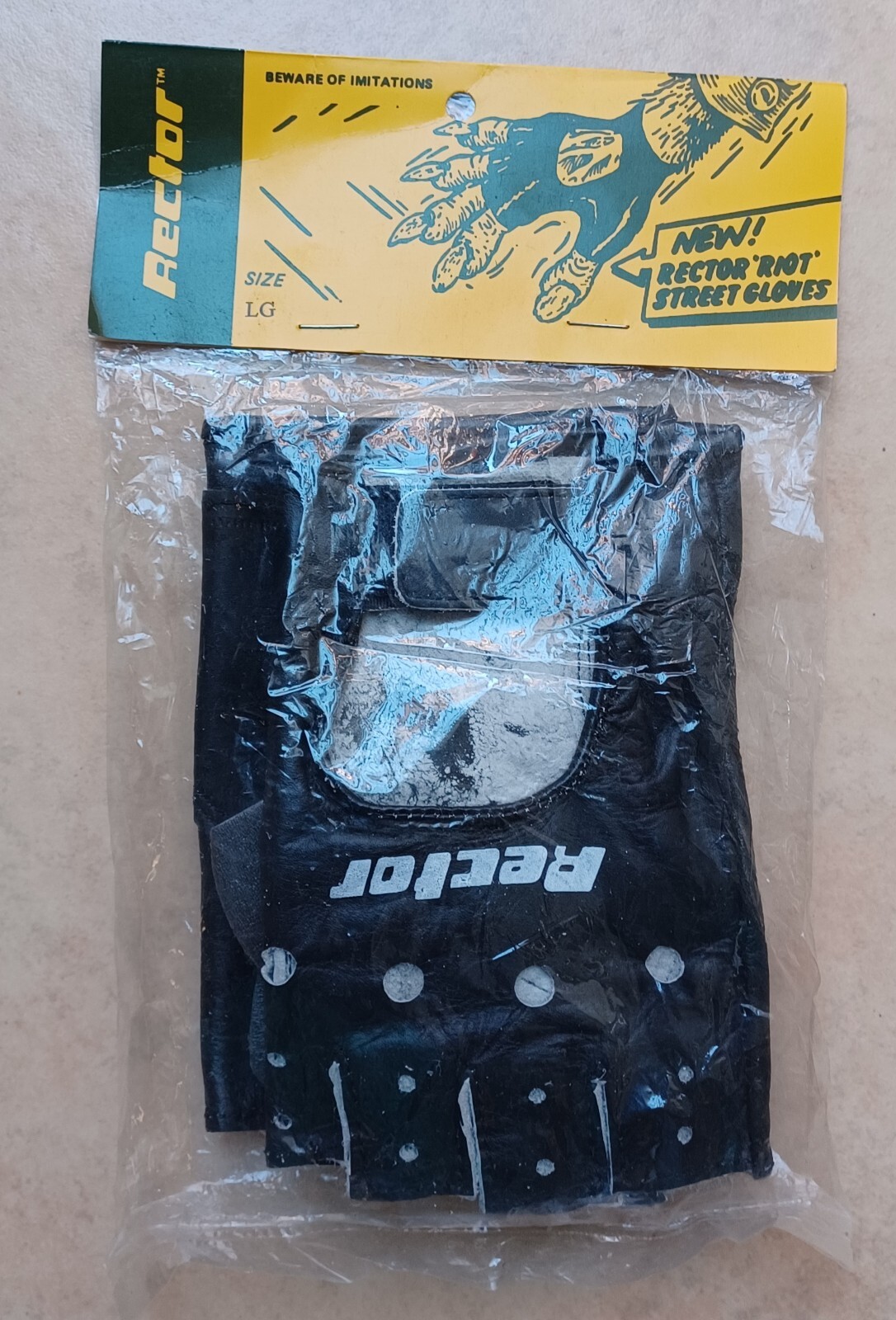 VINTAGE LRG.BLK. Rector Riot GLOVES NOS Original Skateboard Gloves 80s 