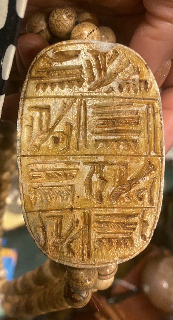 RARE Ancient egyptian scarab necklace (authentic agate beads) RARE Ancient egyptian scarab necklace (authentic agate beads)