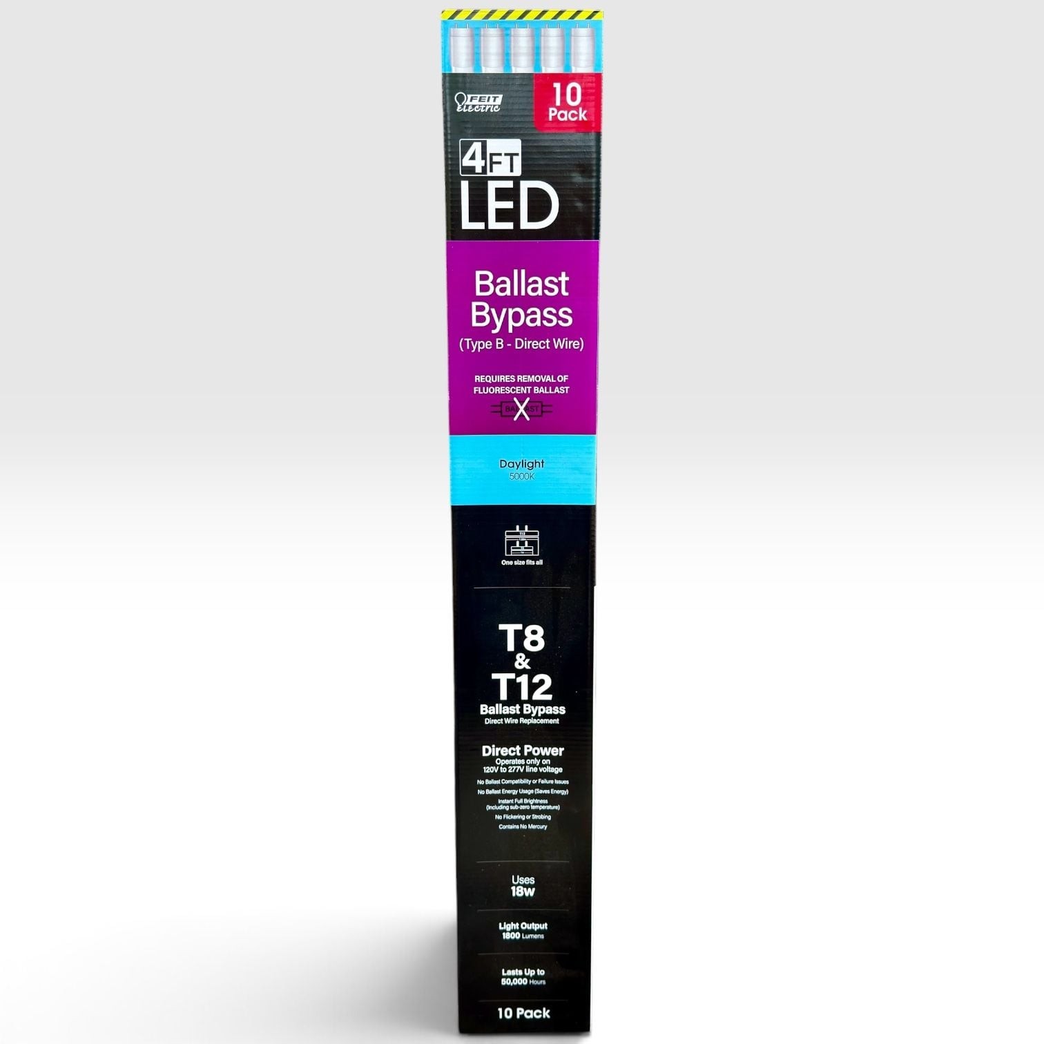 Feit Electric 10-Pack 4ft T8/T12 LED Ballast Bypass Tubes NIB