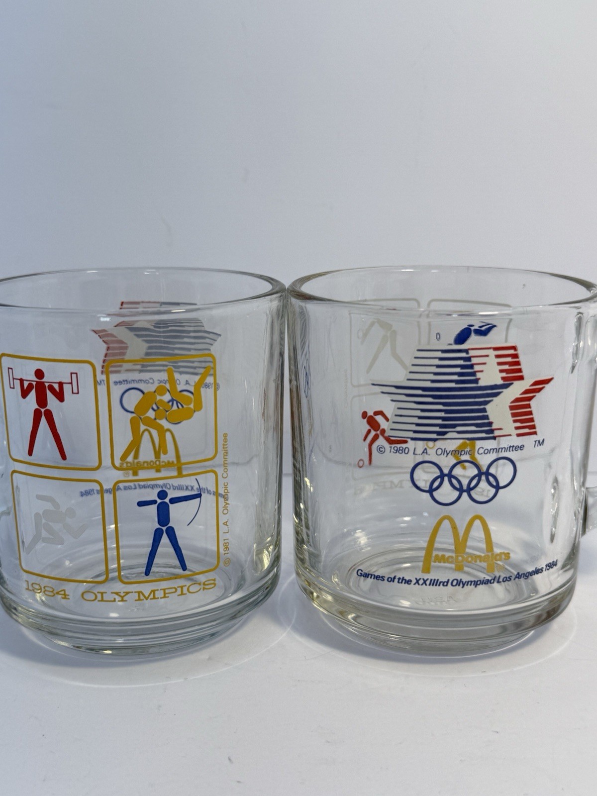 Vtg, 1984 23rd Olympiad / Los Angeles, McDonalds Collectible Mugs, Set of 2 Vtg, 1984 23rd Olympiad / Los Angeles, McDonalds Collectible Mugs, Set of 2
