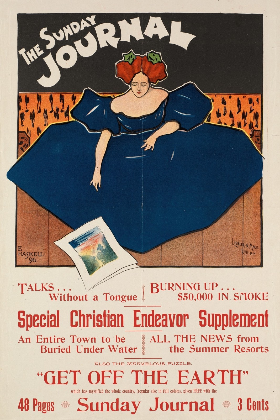 🎨 Vintage 1896 Sunday Journal Poster - Retro Design Decor - 24x36” 📰 🎨 Vintage 1896 Sunday Journal Poster - Retro Design Decor - 24x36” 📰