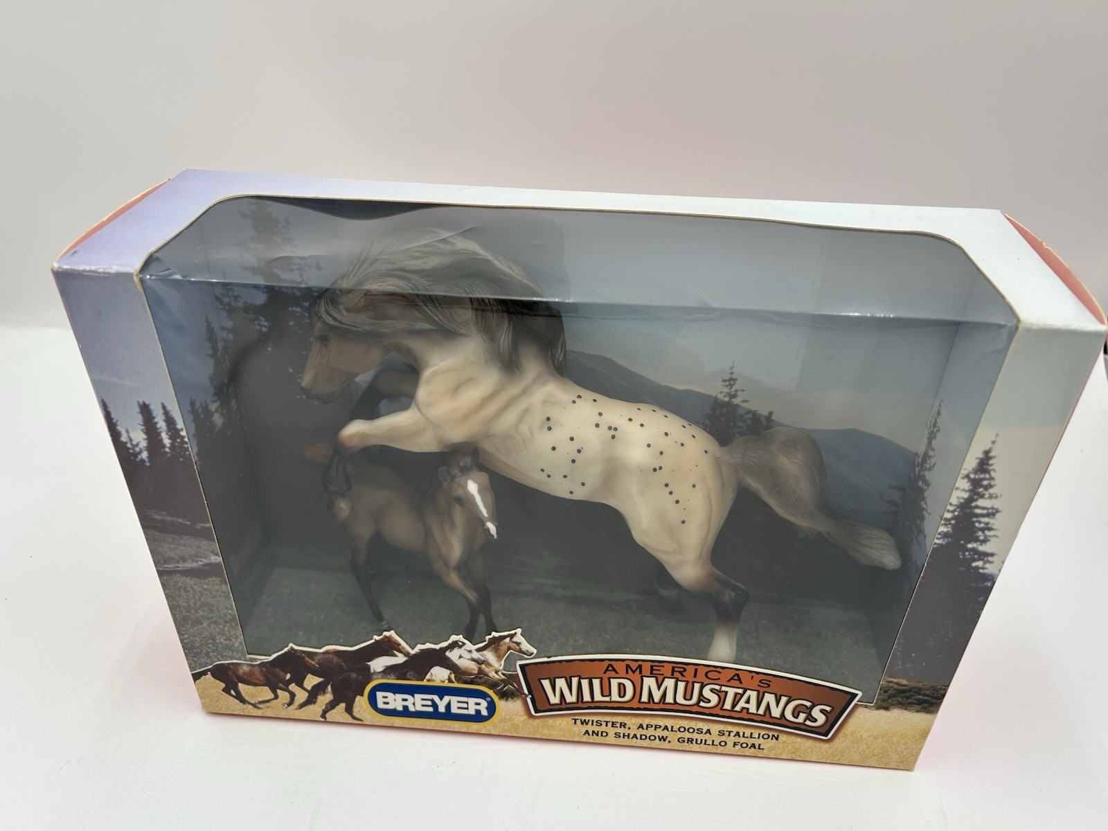 Vintage NIB Breyer Twister Appaloosa Stallion and Shadow Grullo Foal #750026 Vintage NIB Breyer Twister Appaloosa Stallion and Shadow Grullo Foal #750026