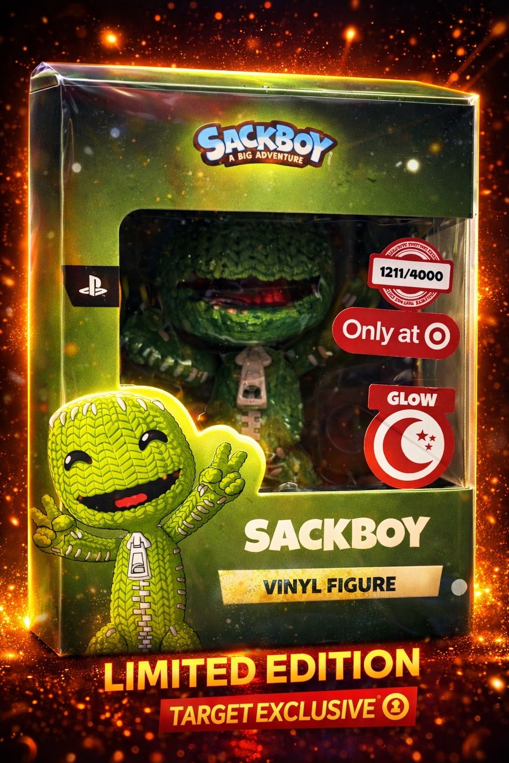 Sackboy A Big Adventure Vinyl Figure Glow Target Exclusive Limited 1211/4000 PS5