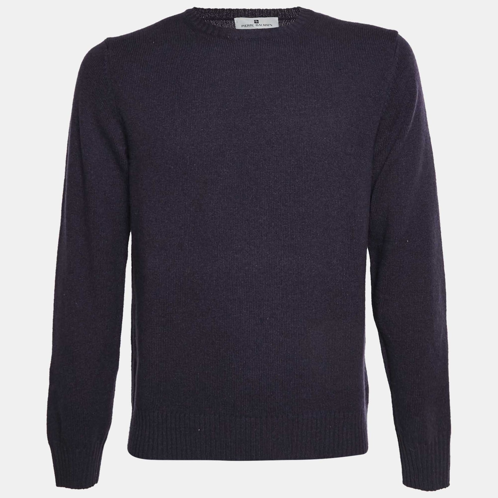 Pierre Balmain Purple Wool Knit Crewneck Sweater M