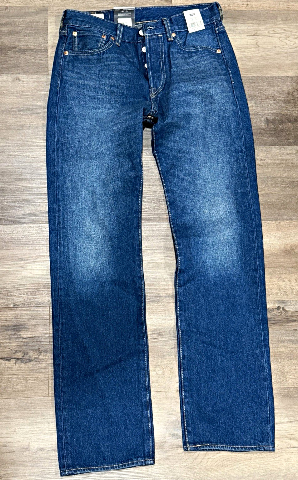 New Levi\'s women’s  Blue Denim Straight Jeans Dark Wash 29 X 32