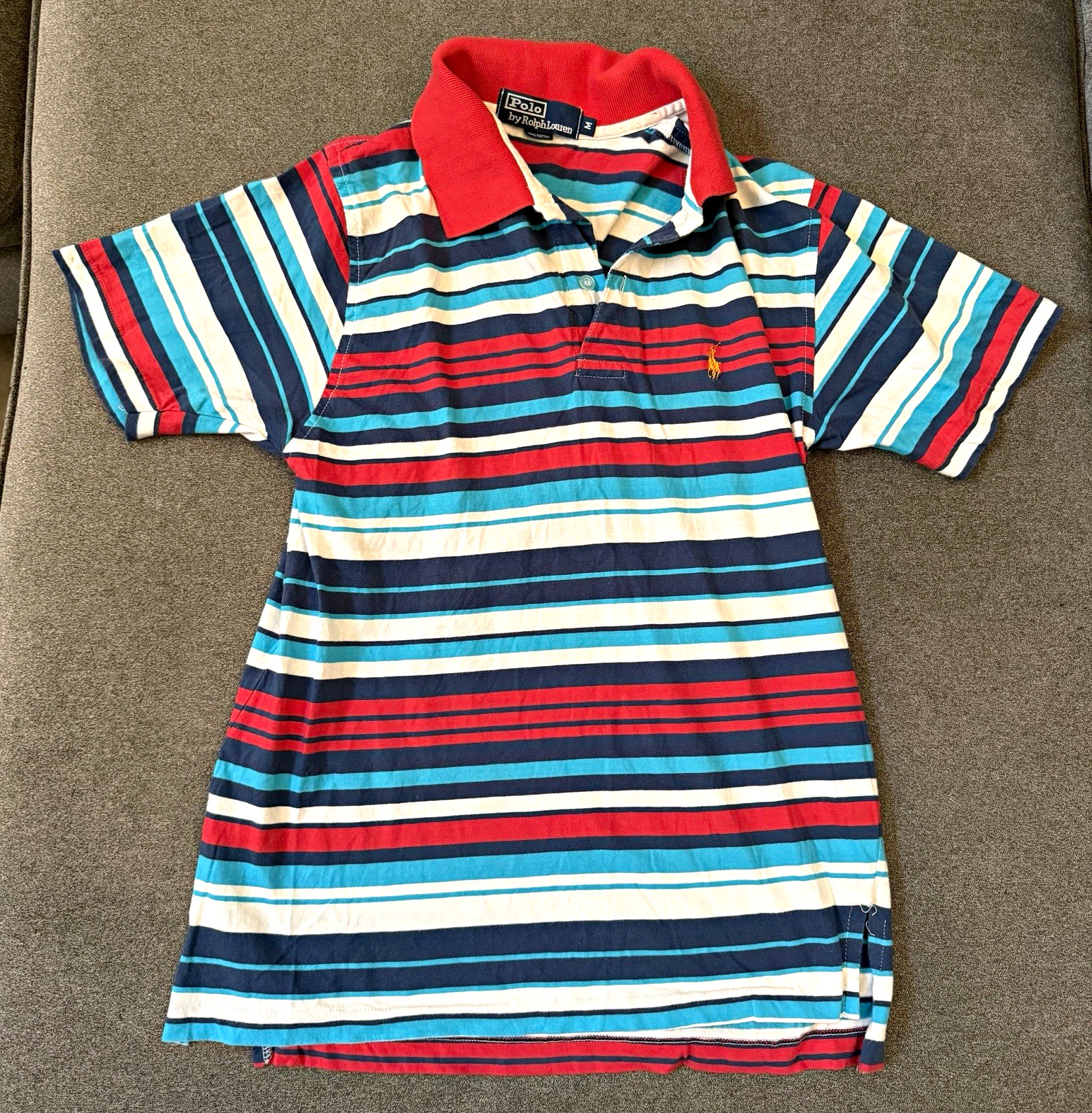 Polo Ralph Lauren Men\'s Striped Multicolor Cotton Polo Shirt M Regular Polo Ralph Lauren Men\'s Striped Multicolor Cotton Polo Shirt M Regular