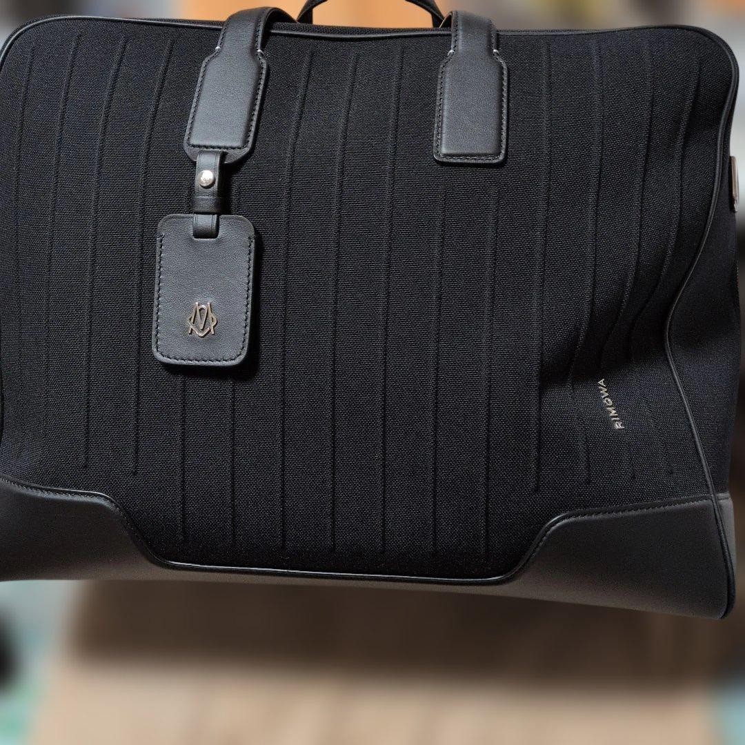 RIMOWA Never Still Weekender Boston Bag Black Canvas Leather Unused w/ Strap