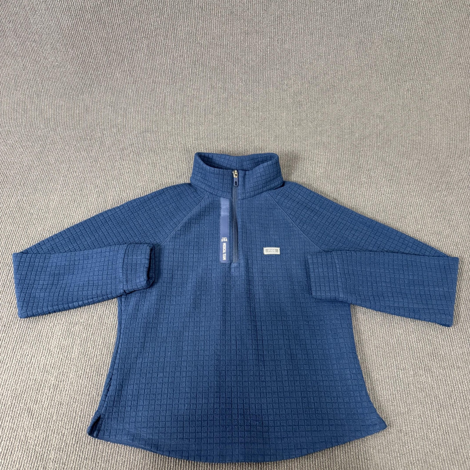 USA Jacket Womens Medium Blue Olympics FIGS Team USA Medical Fleece Quarter Zip