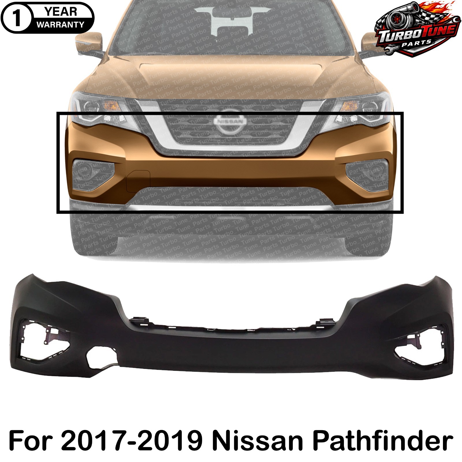 CAPA Bumper Cover Fascia Front for Nissan Pathfinder 2017-2019 620229PF0H