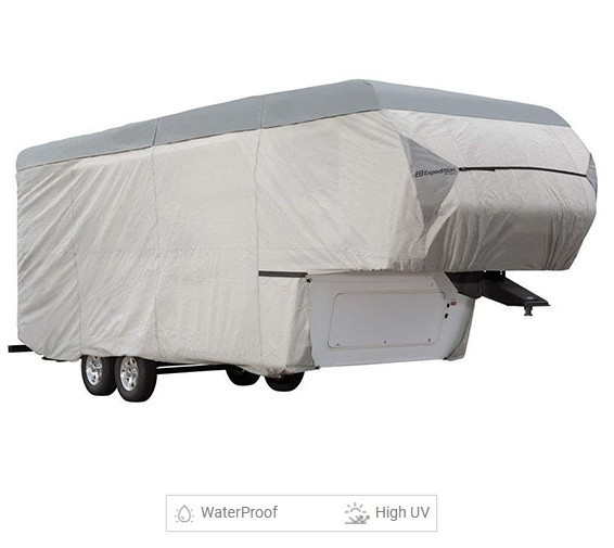 Expedition Premium 5th Wheel RV Trailer Cover Fits 33 to 37 foot Grey