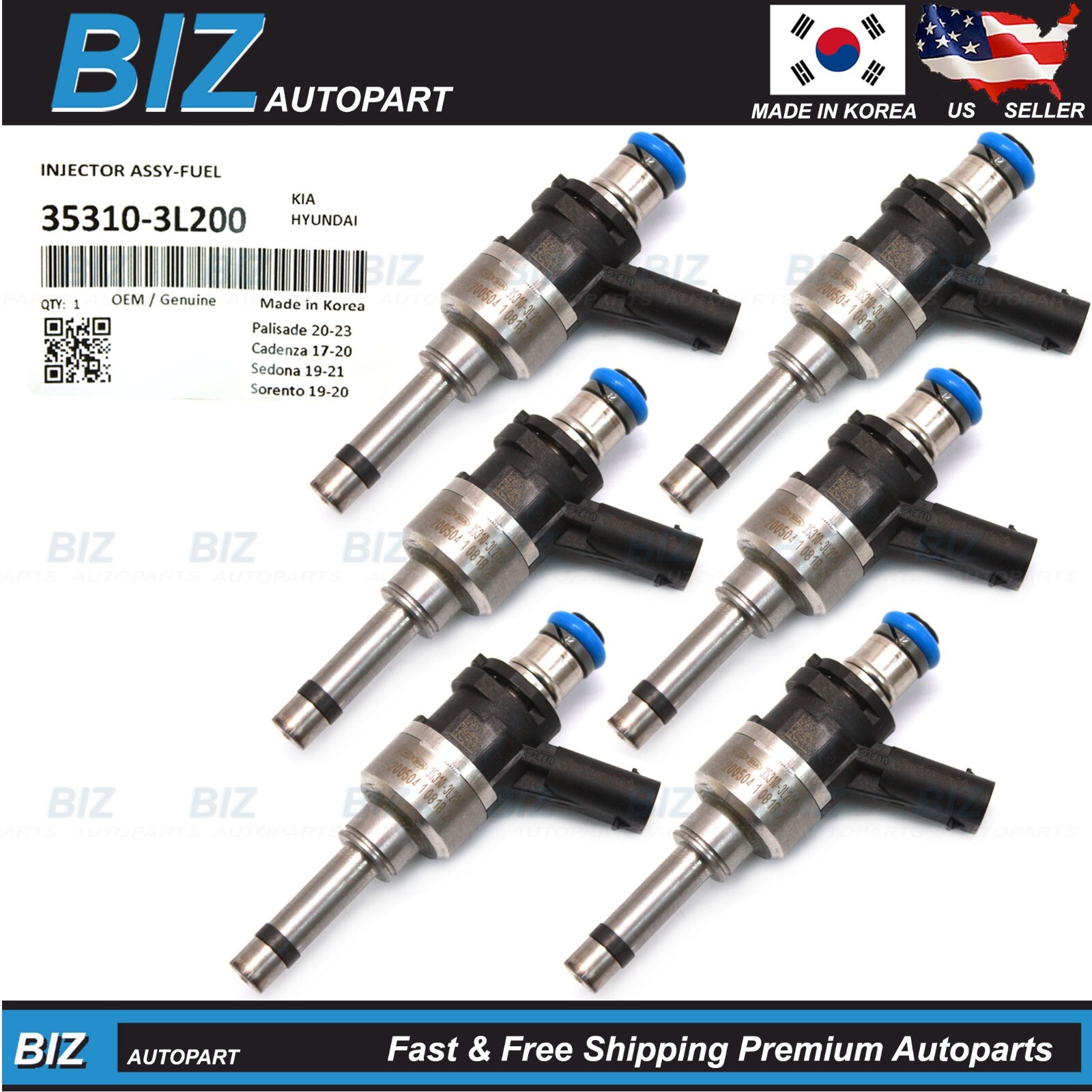 OEM 6PCS Fuel Injectors for 20-25 Palisade Sedona Sorento Telluride 35310-3L200 OEM 6PCS Fuel Injectors for 20-25 Palisade Sedona Sorento Telluride 35310-3L200