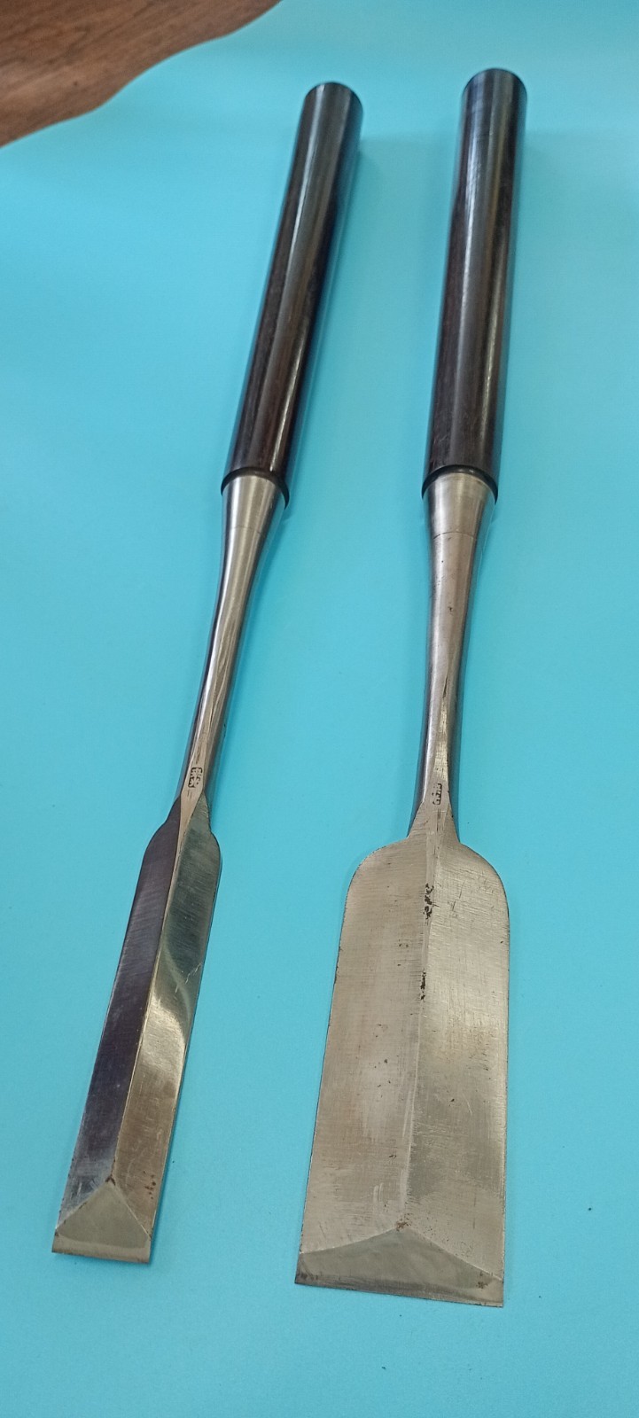 Vintage Japanese Dovetail Slick Chisels Set of 2