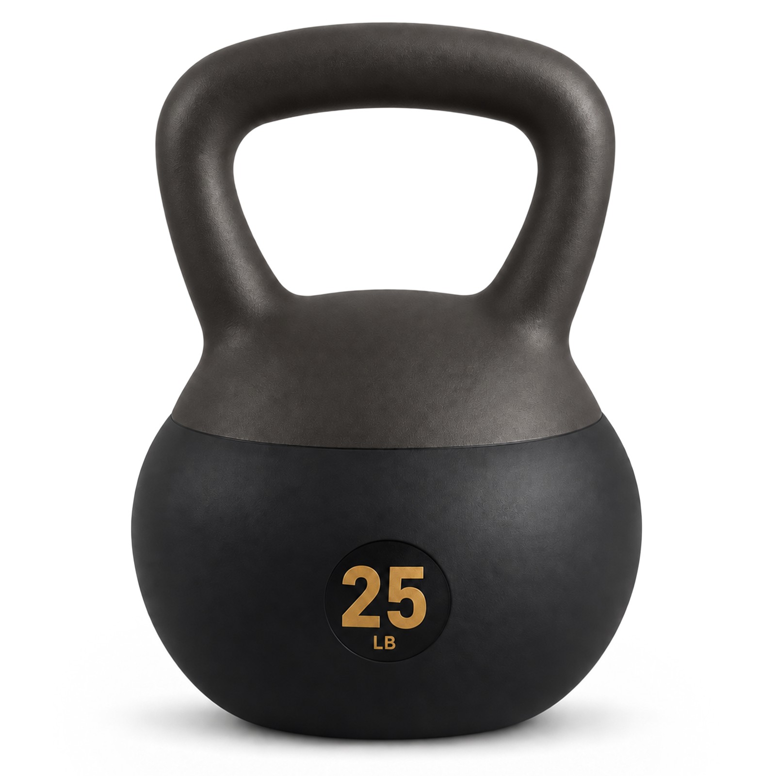 Fitvids Soft Kettlebell Ergonomic Grip, Iron & Sand Filled, 25 Pounds, Black