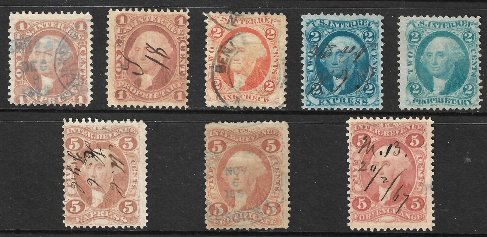 US Revenue First Issue Used/Unused Mixed Condition As Shown Issued 1862-1871