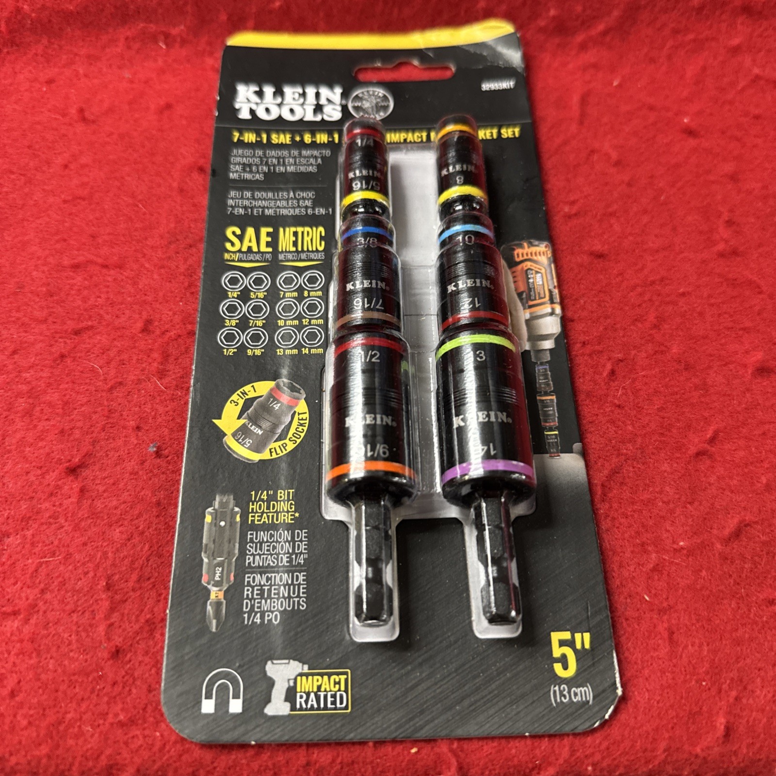 KLEIN TOOLS 32933KIT 7 In 1 SAE + 6 IN 1 METRIC IMPACT FLIP SOCKET SETS KLEIN TOOLS 32933KIT 7 In 1 SAE + 6 IN 1 METRIC IMPACT FLIP SOCKET SETS