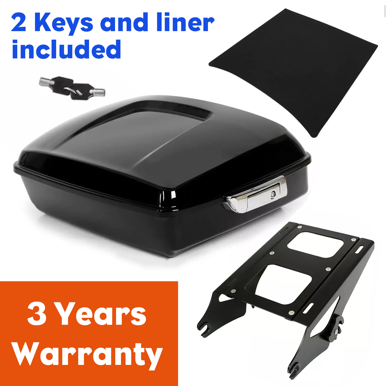 Black Chopped Pack Mount Rack For Harley Touring Road Glide 14-25 Luggage Trunk Black Chopped Pack Mount Rack For Harley Touring Road Glide 14-25 Luggage Trunk