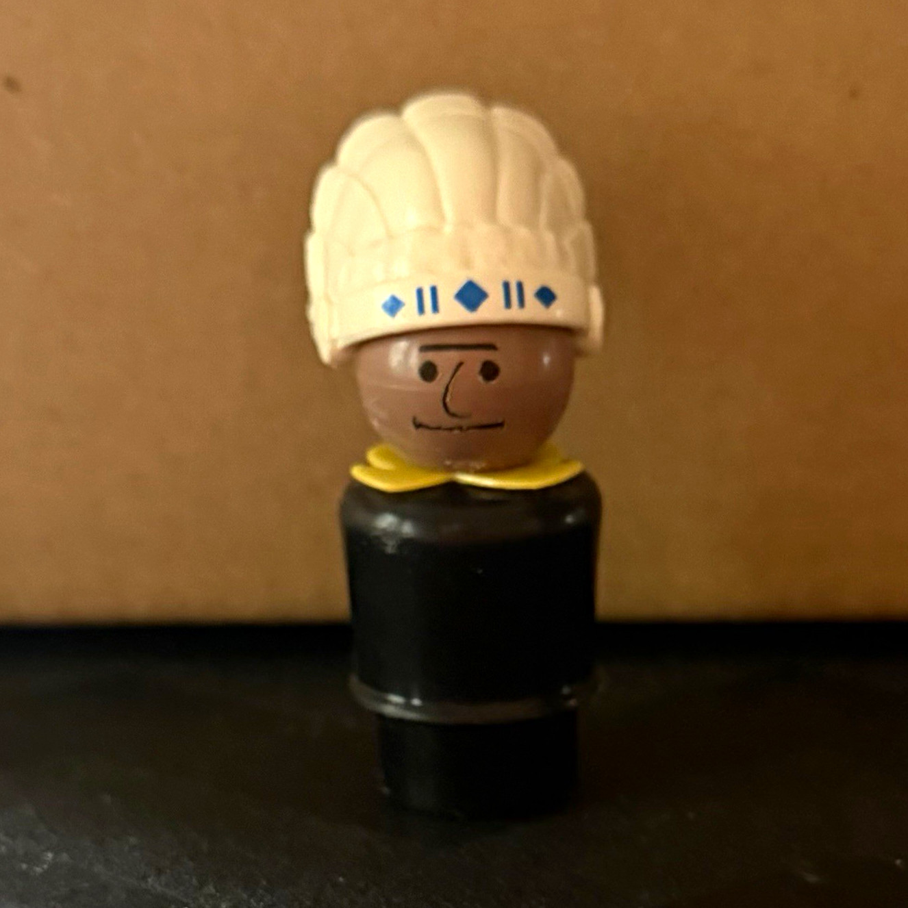 RARE Vintage Fisher Price Little People BLACK BODY INDIAN CHIEF. HTF Whoops.