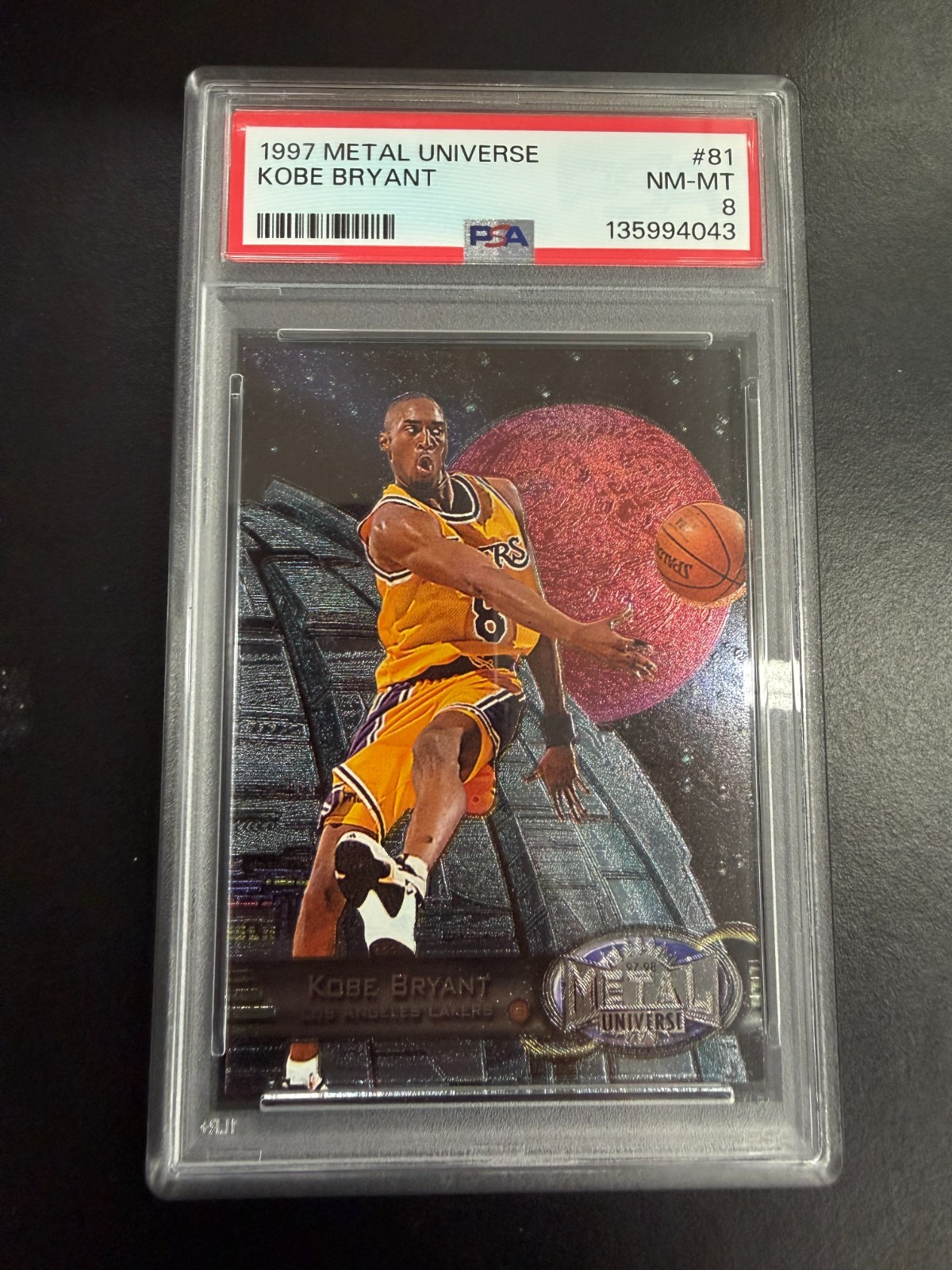 1997-98 SKYBOX METAL UNIVERSE #81 KOBE BRYANT PSA 8 1997-98 SKYBOX METAL UNIVERSE #81 KOBE BRYANT PSA 8