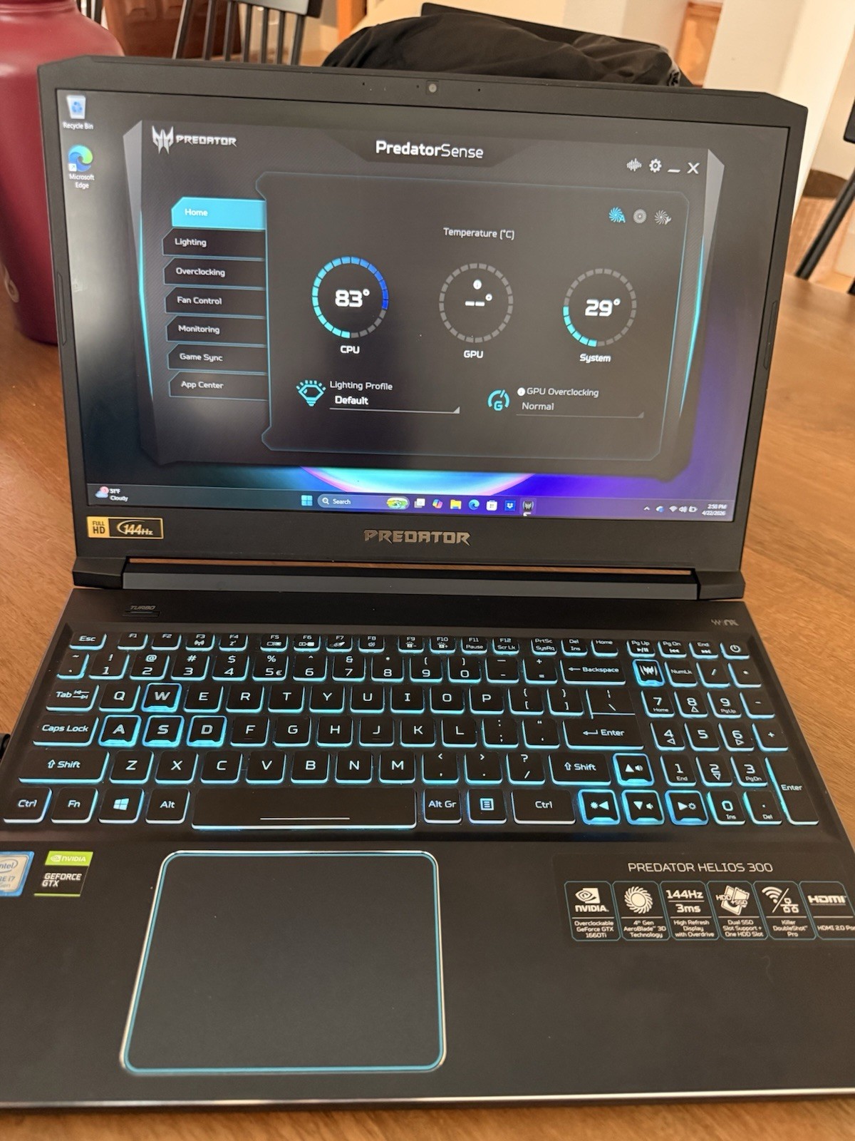 Acer Predator Helios 300 Gaming Laptop i7 GTX SSD Windows 11 Black/Blue Acer Predator Helios 300 Gaming Laptop i7 GTX SSD Windows 11 Black/Blue