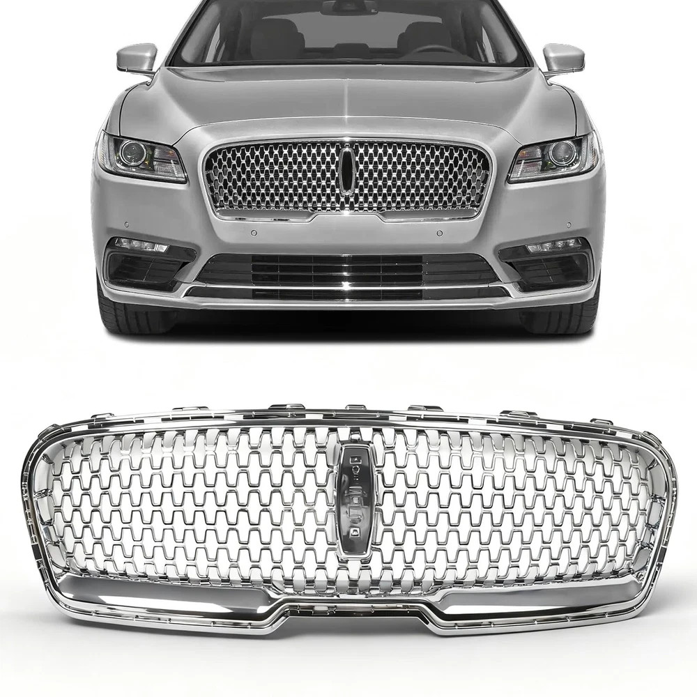 JOLONG Front Bumper Grille W/O Camera Hole Fit for Lincoln Continental 2017-2020