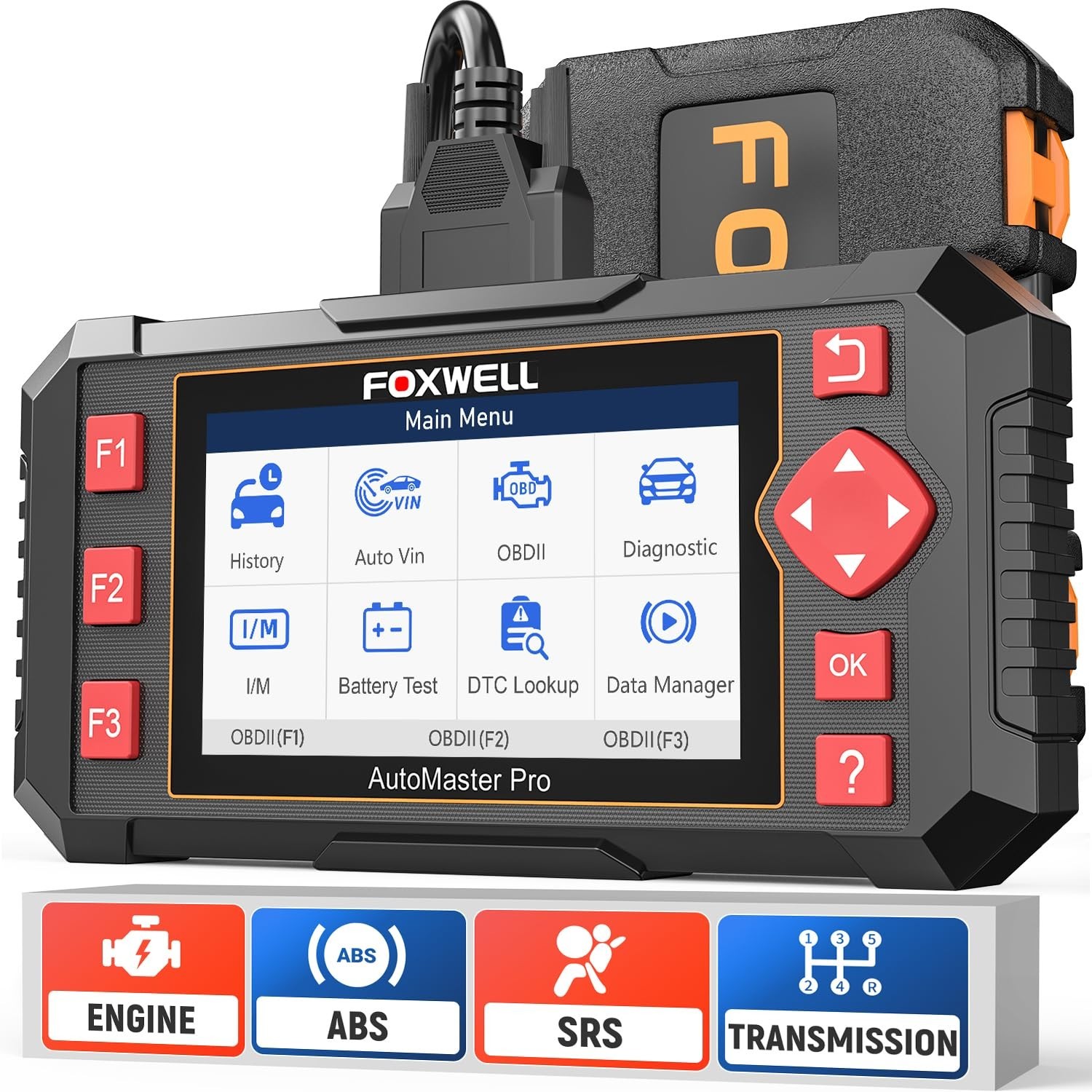 ABS SRS Engine Transmission Diagnostics NT604 OBD2 Scanner 4.3in Case Cable