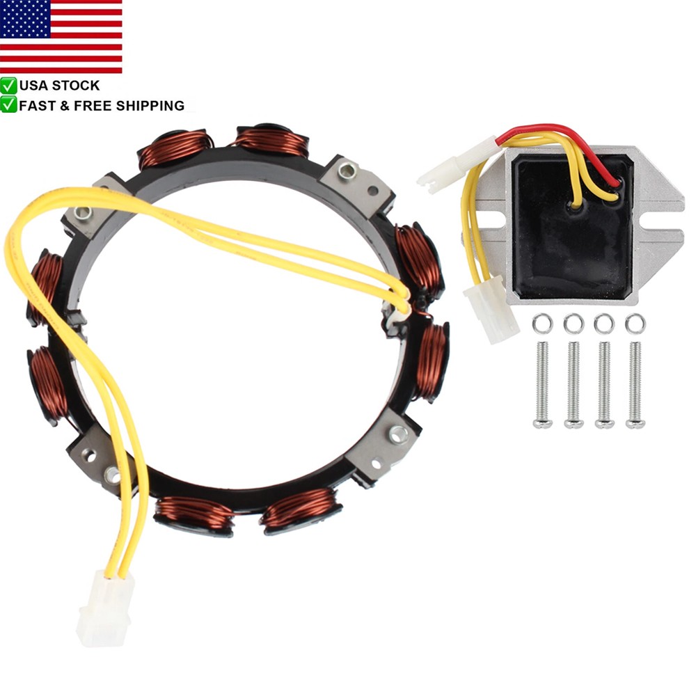 Alternator Stator Coil 2Pin w/Regulator For Briggs & Stratton 10-16 Amp 592830
