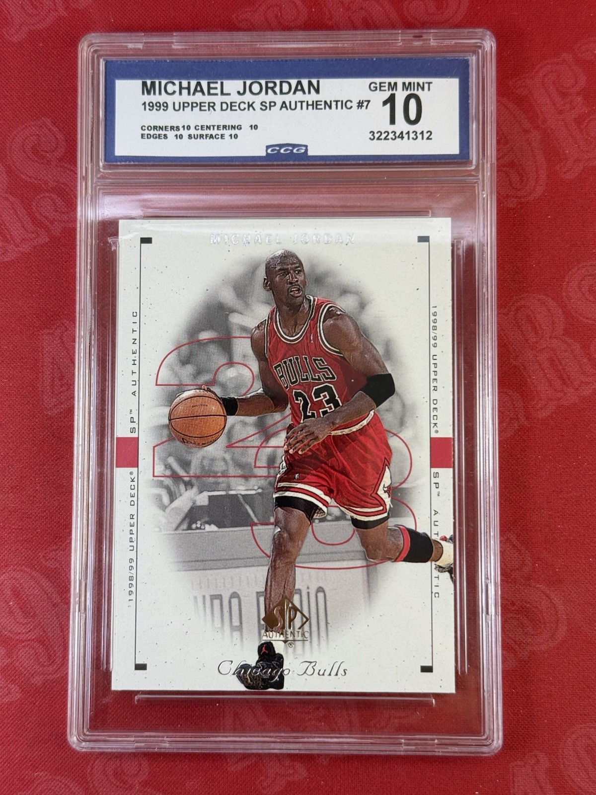 1998-99 SP Authentic Michael Jordan #7 Upper Deck – GEM MINT 10 CCG 1998-99 SP Authentic Michael Jordan #7 Upper Deck – GEM MINT 10 CCG