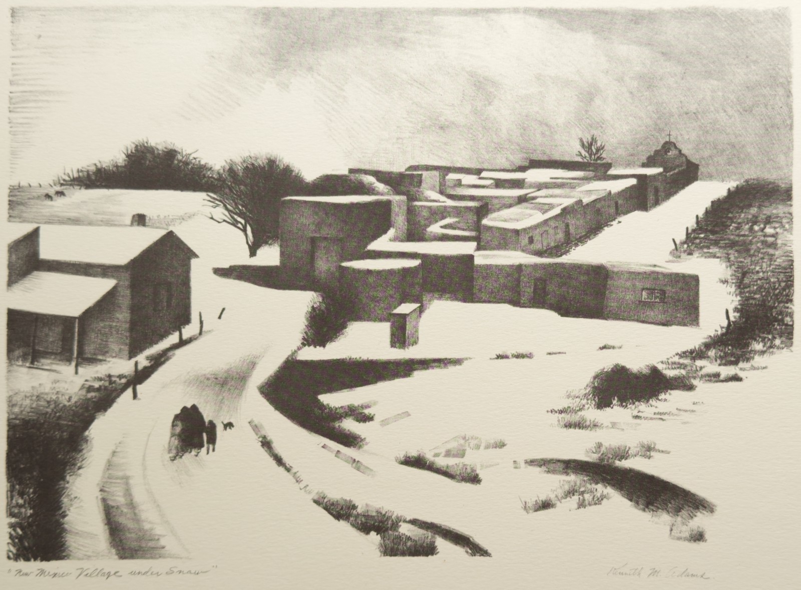 Kenneth M. Adams Signed Lithograph \