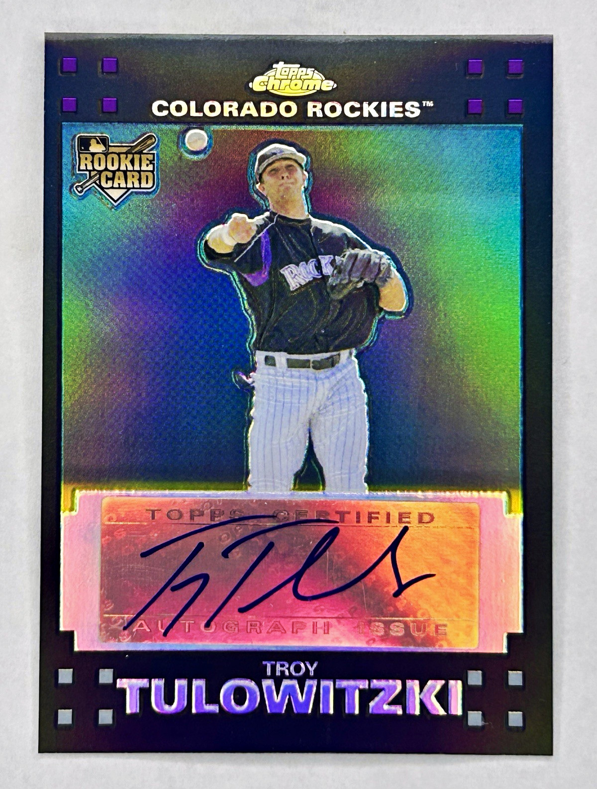 2007 Topps Chrome Troy Tulowitzki #331 RC Auto Refractor 232/500 Rockies 2007 Topps Chrome Troy Tulowitzki #331 RC Auto Refractor 232/500 Rockies
