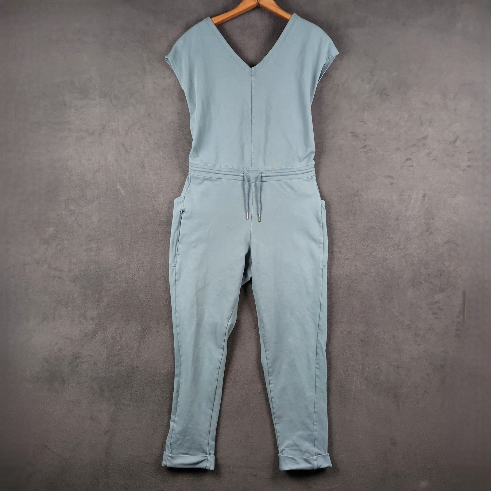 Patagonia Roaming Jumpsuit Womens Medium Plume Gray Organic Cotton 75080