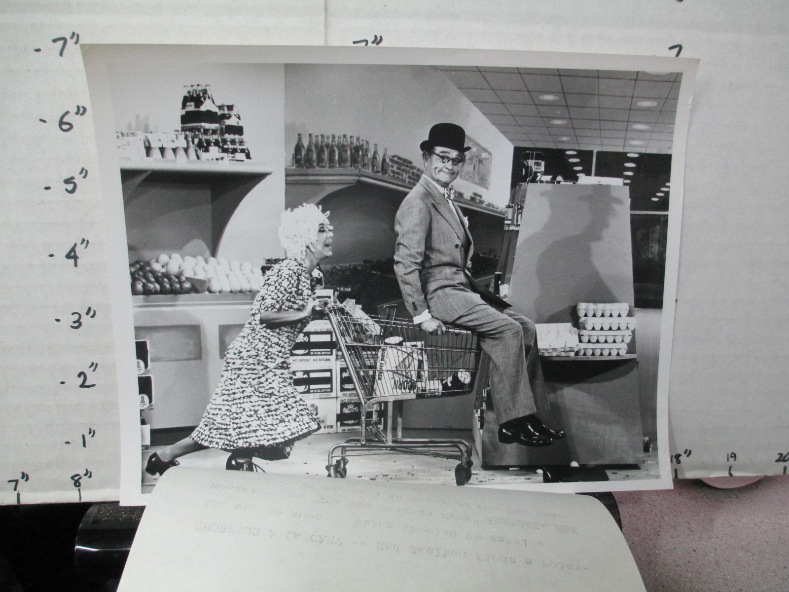 CBS TV show photo 1966 Red Skelton Patrice MUNSEL grocery store cart cereal box