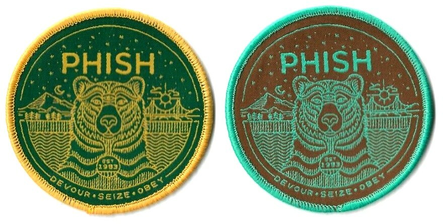 Phish - Bear Coast Patch [Lot of 2 Patches] Emblem Symbol Insignia Badge