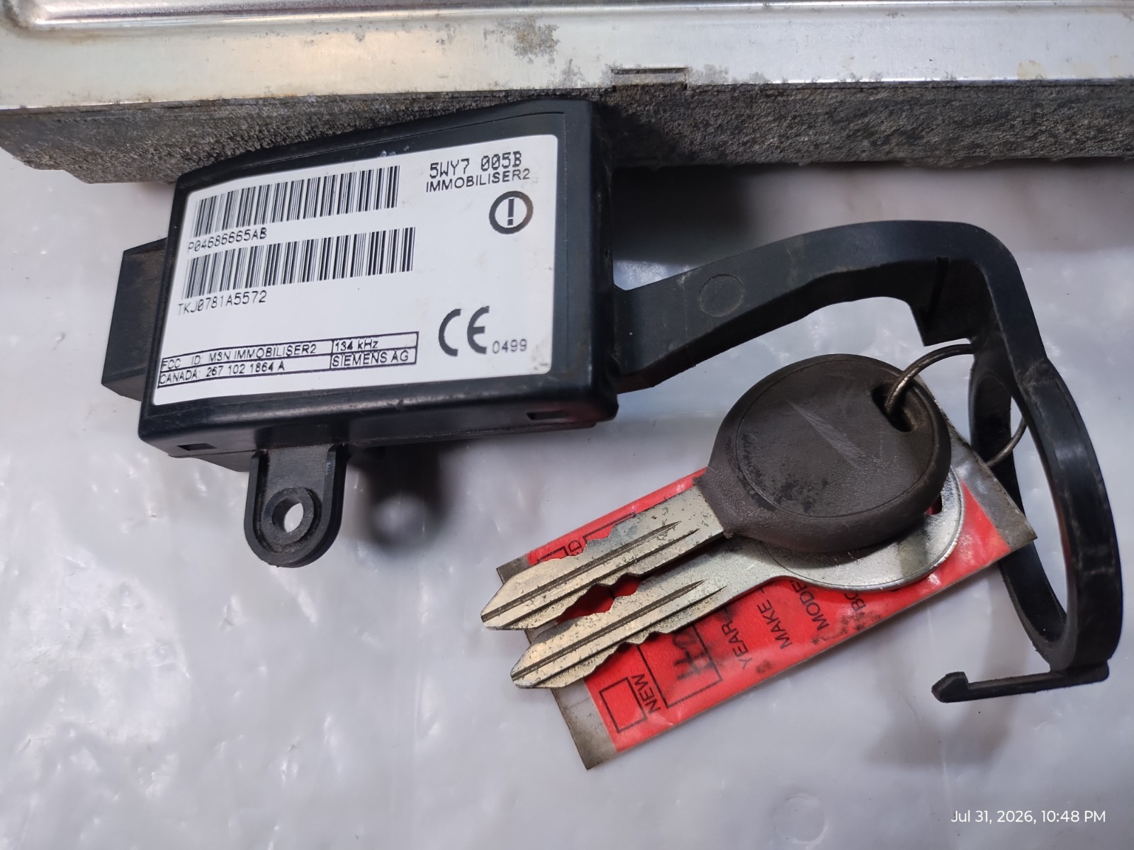 1996-2007 Jeep Chrysler Dodge Immobilizer And PATs Key Set OEM P04686665AB *READ