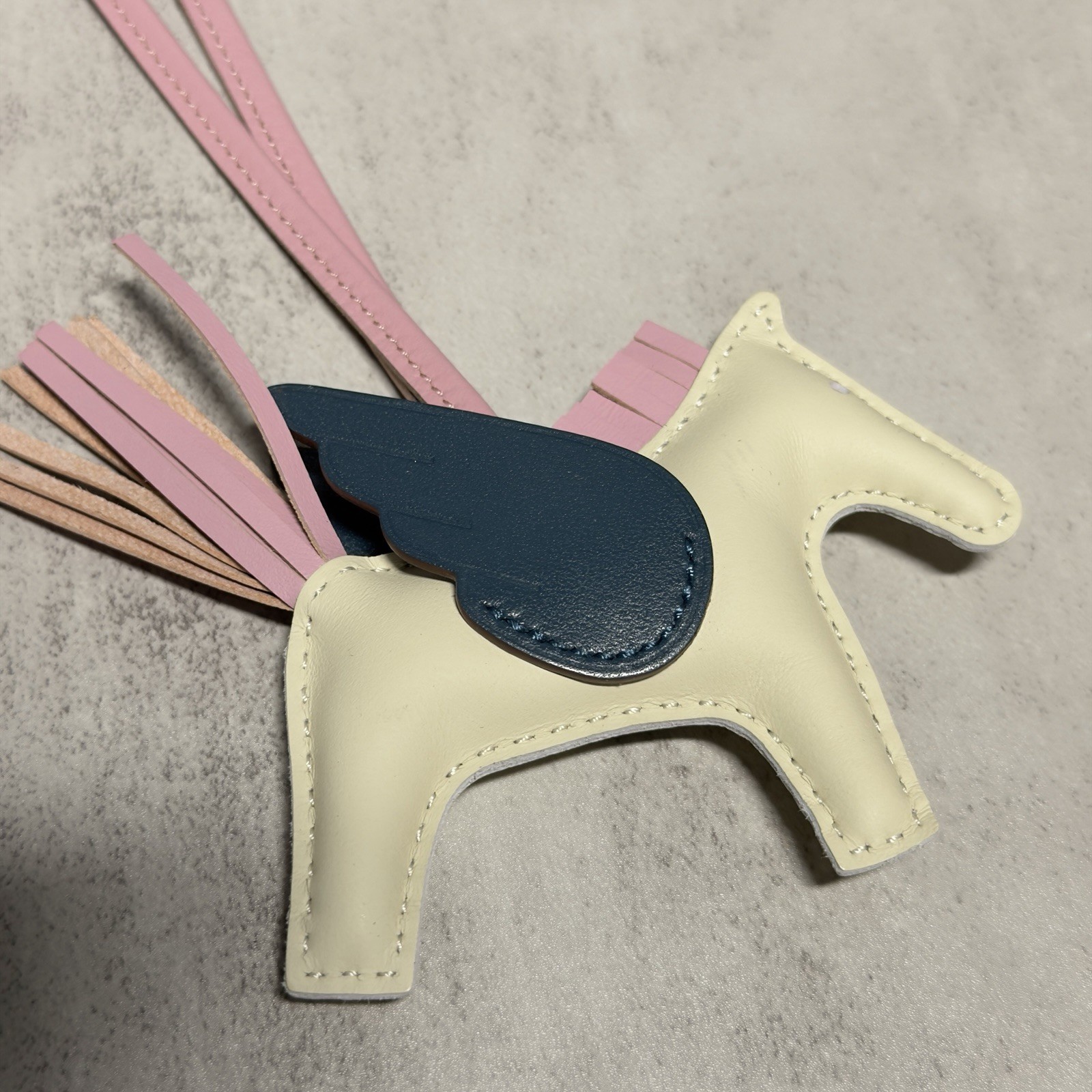 Hermes Pegase PM Pegasus Beige/Blue Horse Bag Charm Bag Accessory Paris Made