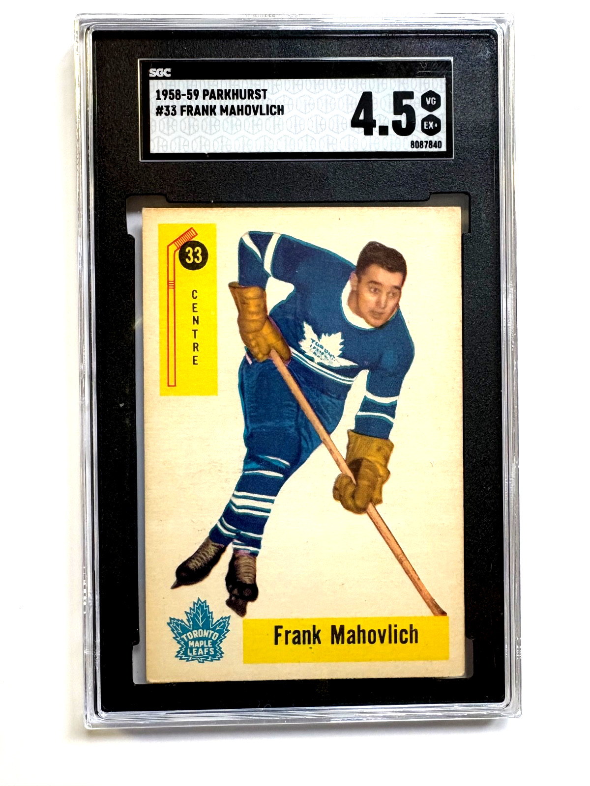 1958/59 #33 Parkhurst Frank Mahovlich VG-EX 4.5 Nice Card 1958/59 #33 Parkhurst Frank Mahovlich VG-EX 4.5 Nice Card
