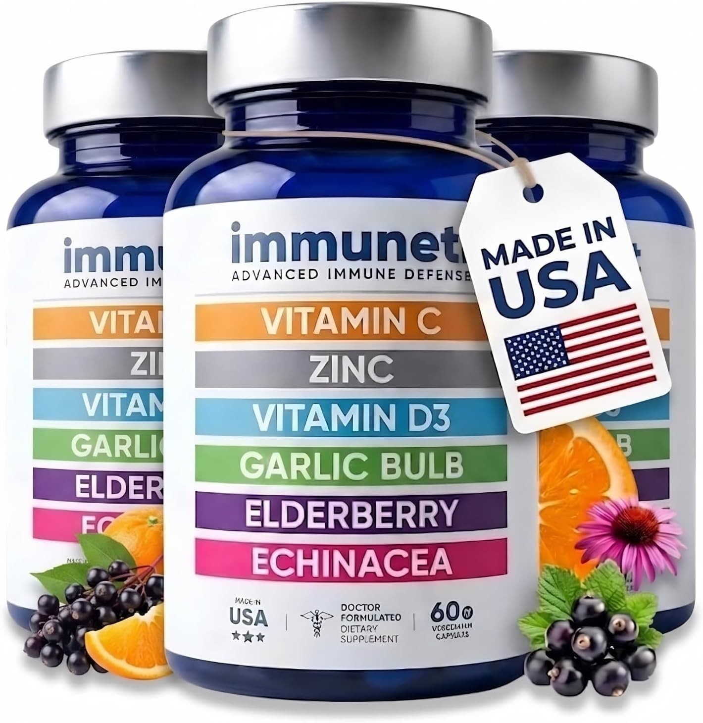Immuneti Nutrition 6-in-1 Immune Defense - C - Zinc - D3 - Elderberry- 3pk Immuneti Nutrition 6-in-1 Immune Defense - C - Zinc - D3 - Elderberry- 3pk