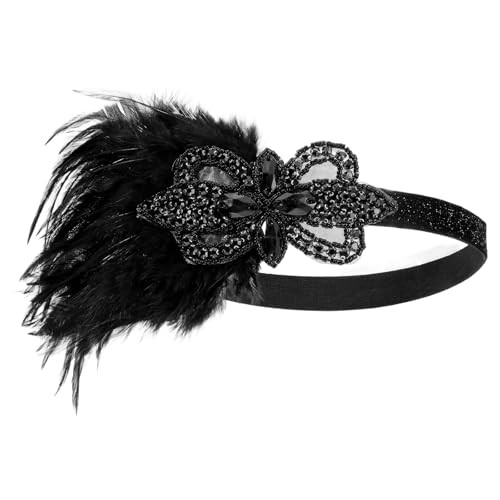 Yolev Black Flapper Headpiece for Women 1920s Flapper Headband Sparkling Yolev Black Flapper Headpiece for Women 1920s Flapper Headband Sparkling