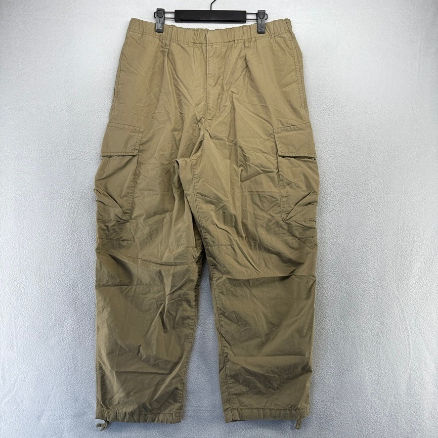 Uniqlo Pants men\'s large Brown Tan Baggy Wide Leg parachute Military Surplus Uniqlo Pants men\'s large Brown Tan Baggy Wide Leg parachute Military Surplus