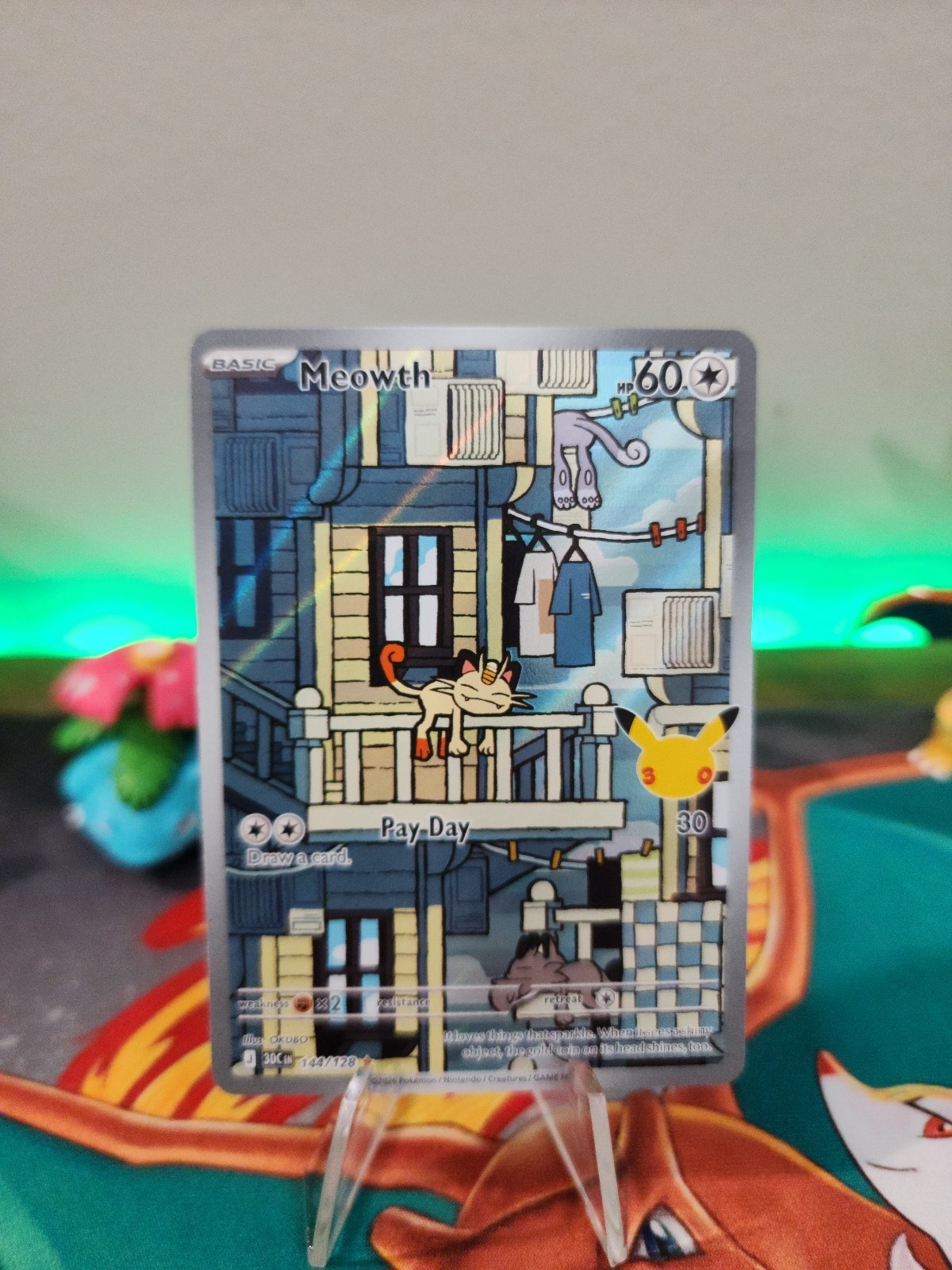 Meowth 144/128 Me: 30th Celebration Holo