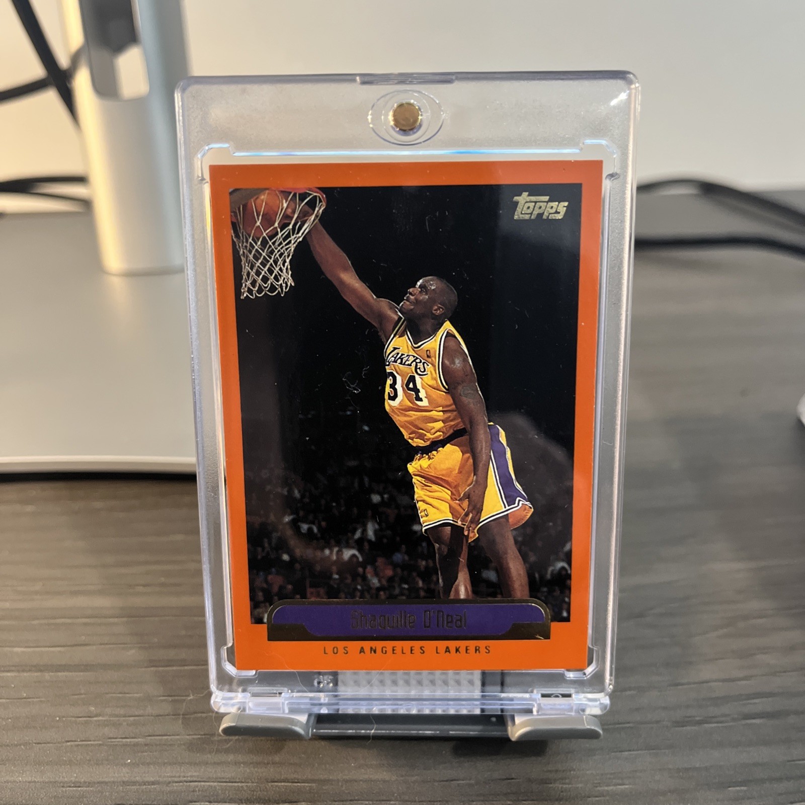 SHAQUILLE O’NEAL RARE 1999 TOPPS GOLD ORANGE BORDER INVESTMENT CARD LAKERS