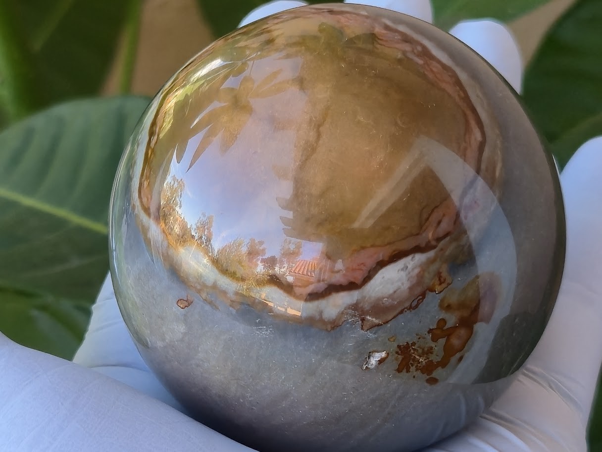 Desert Jasper Sphere Large (65mm 354gm) Stone of Fire & Earth, Natural Polished