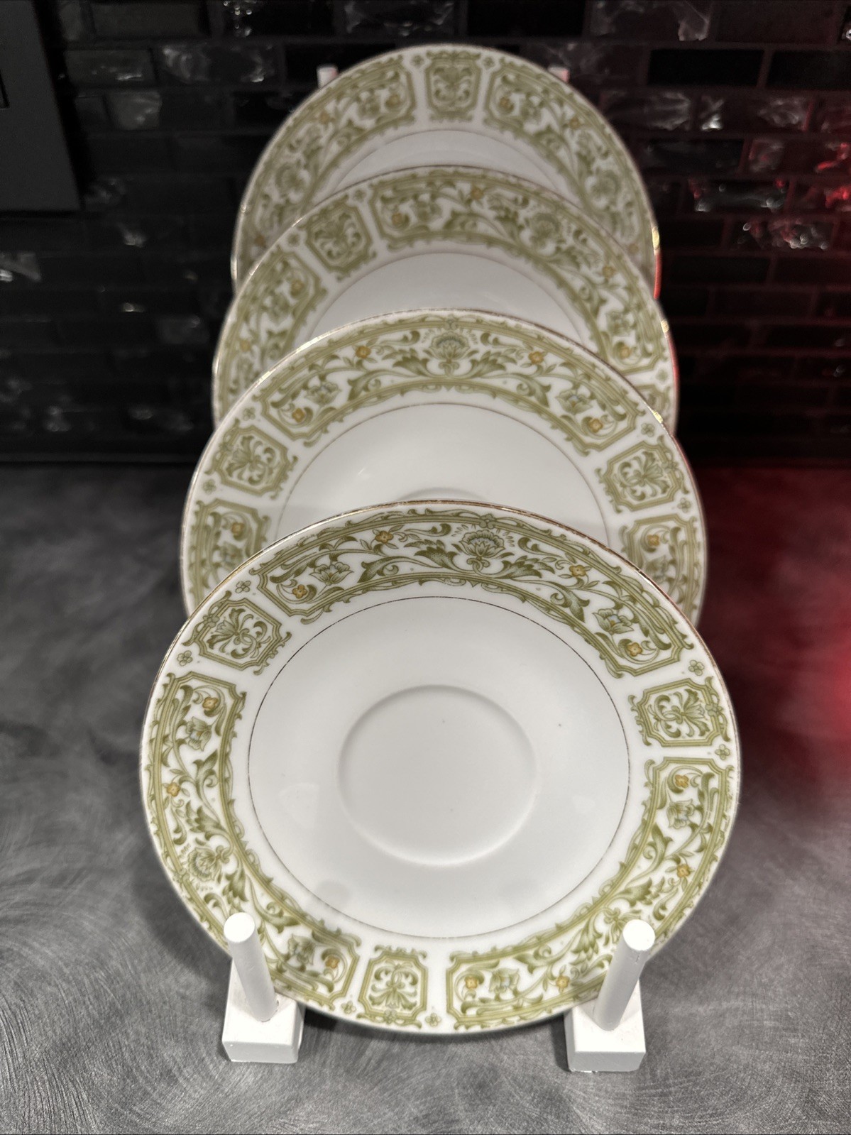 Parkleigh China, Hellas GD 110 Japan Set Of 4 Saucers Small Plates Vintage