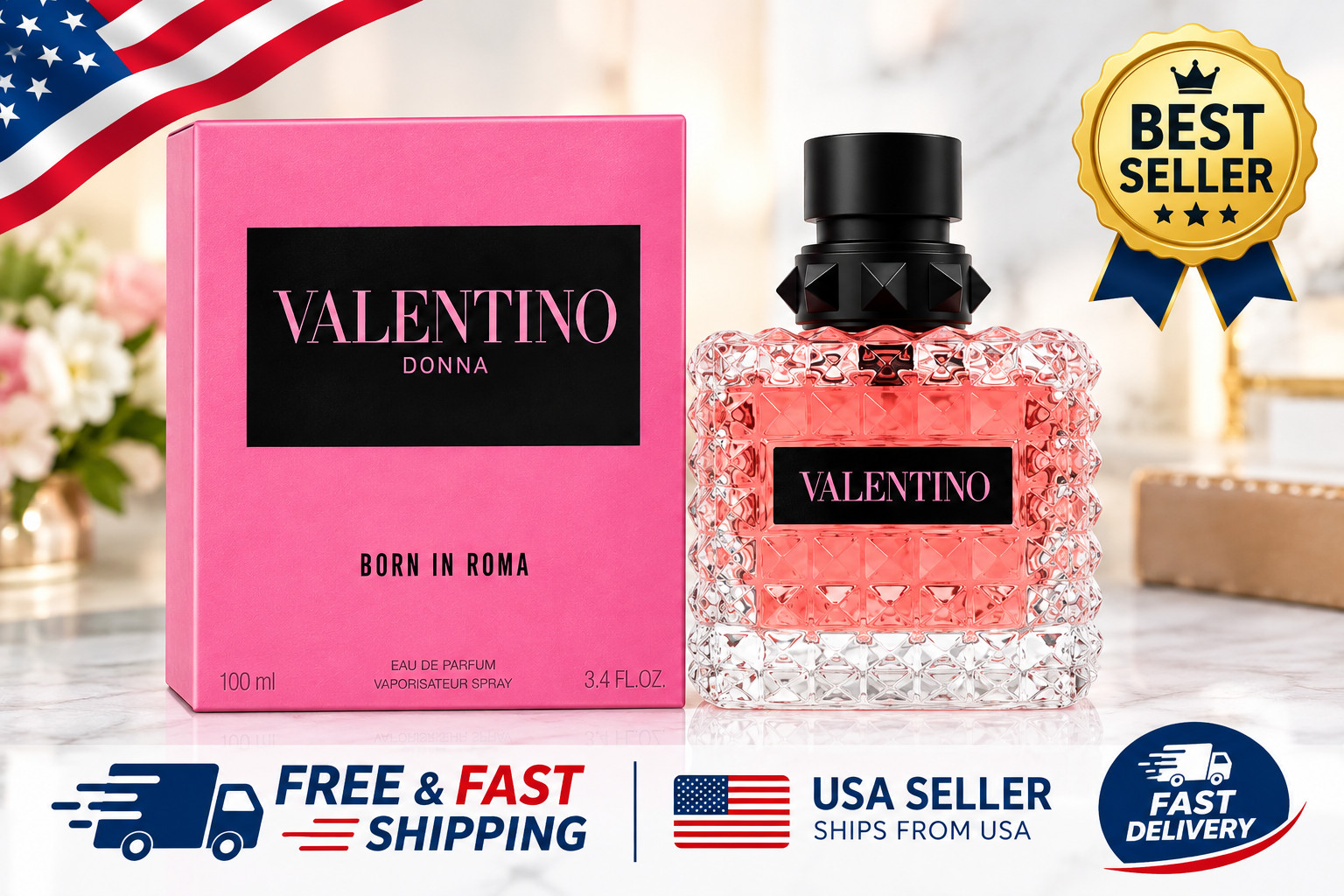 Valentino Donna Born In Roma Danna Eau de Parfum 3.4oz Perfume EDP Fast Shipping